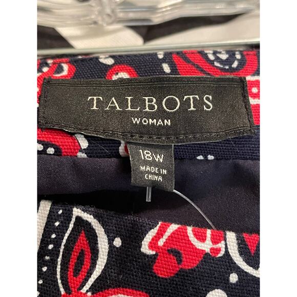 Talbots Woman Red Paisley Print Skirt 18W – Fully‎ Lined, Side Zip - Picture 5 of 6